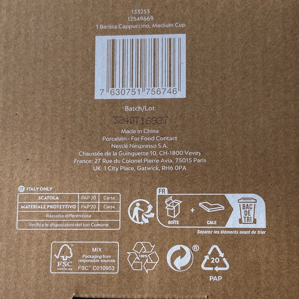 N’Esspresso Barista Collection Gray Cappuccino Cup. New in Box - Picture 6 of 6